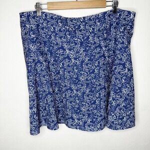 IZOD Blue Golf Cart Skort Stretch Pull On Zip Pocket Women's 18 Athleisure Skirt